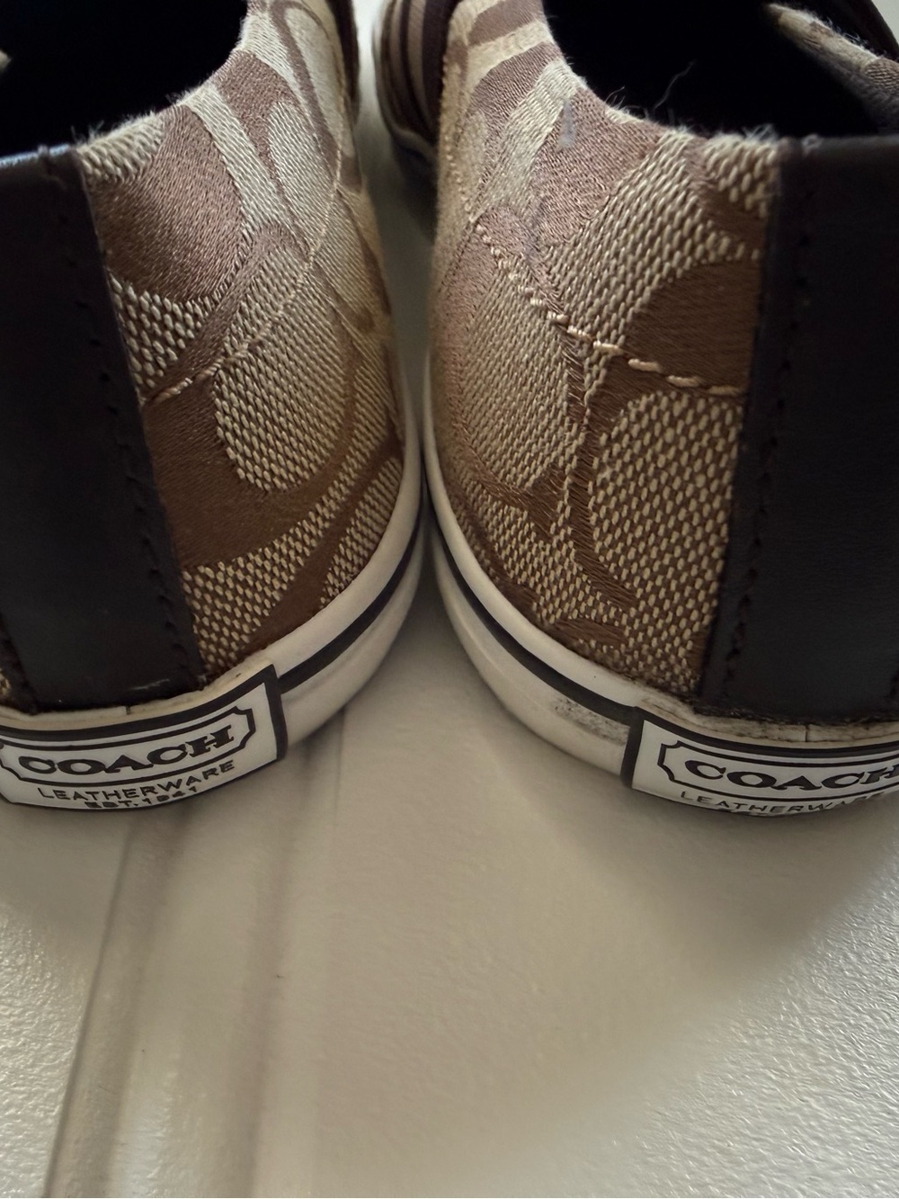 Coach Beale Brown Signature Monogram Canvas Slip-On Sneakers Women's 7B 2083 - Picture 3 of 5